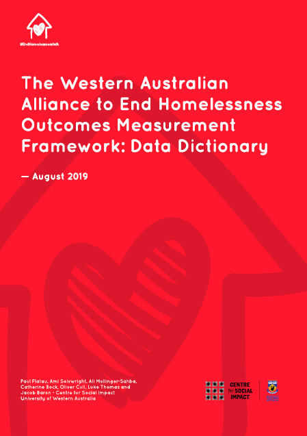 WAAEH Outcomes, Measurement Framework: Data Dictionary