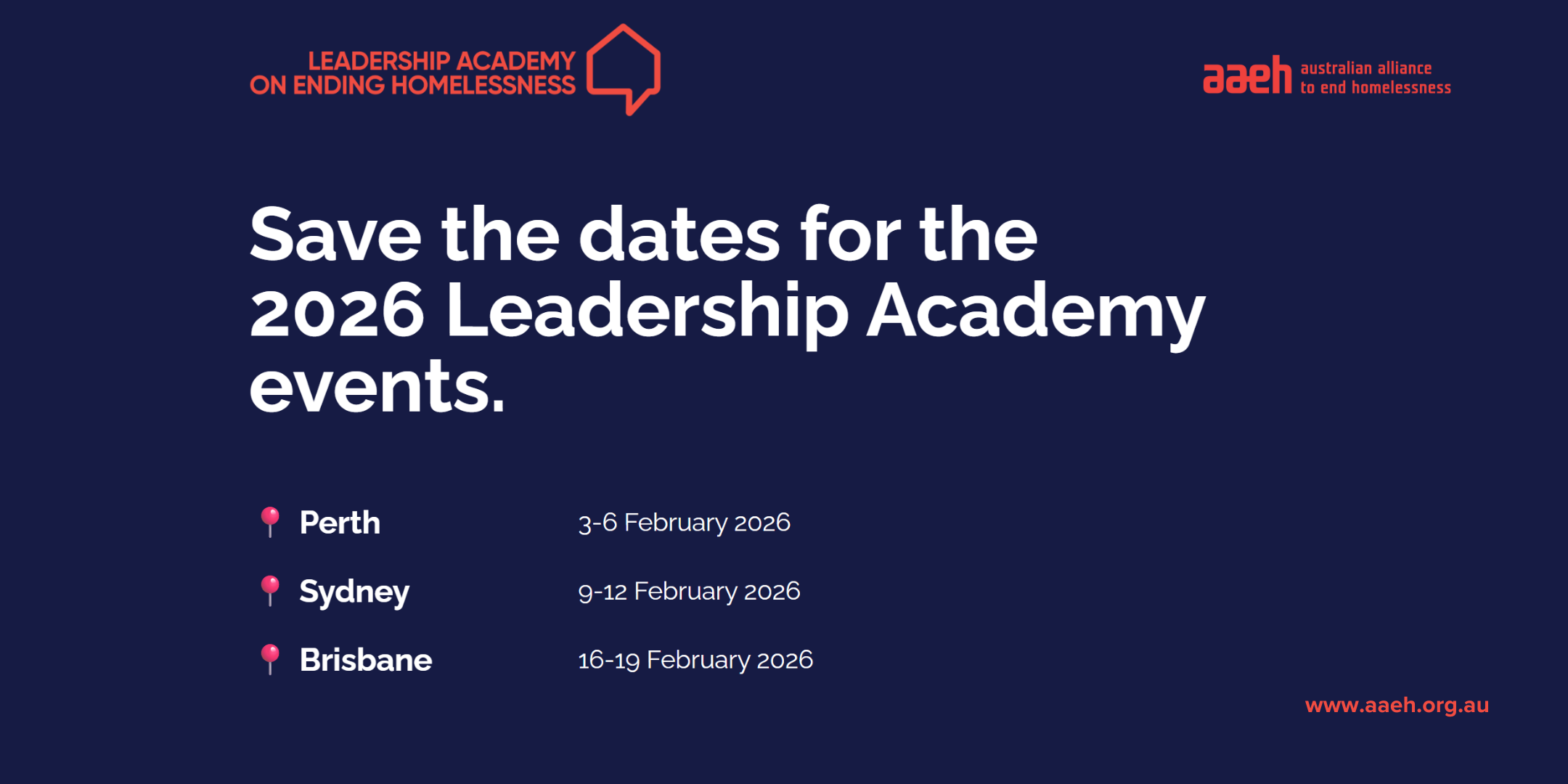 Save the date for the 2026 Leadership Academy events